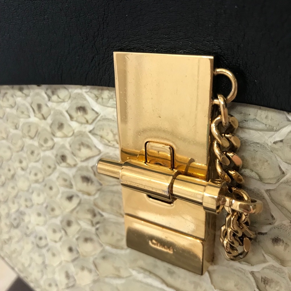 Black Python Chloe Shoulder Bag - image 4